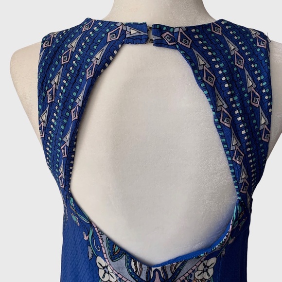 URBAN OUTFITTERS ECOTE GUINEVERA BLUE BACK-LEES MINI DRESS PAISLEY MINI DRESS - Picture 13 of 16